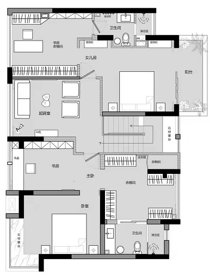 重庆160m²屋顶花园之家丨中国重庆丨PINK瓶子设计-10