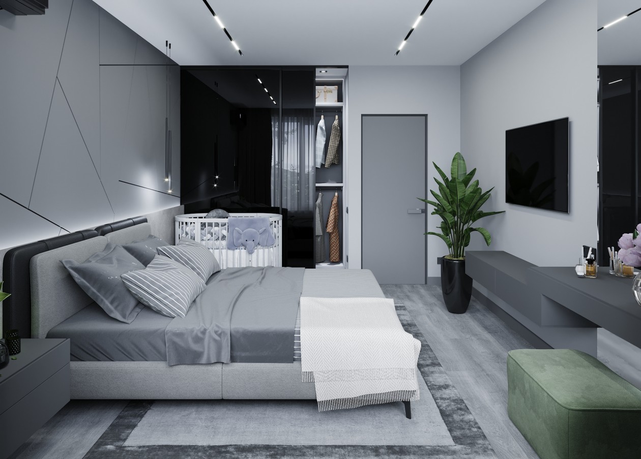 93㎡灰色系空间设计 演绎现代人的精致生活-17