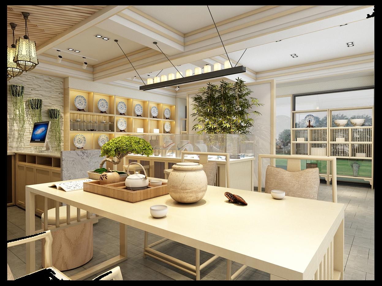 现代中式风格茶社-5