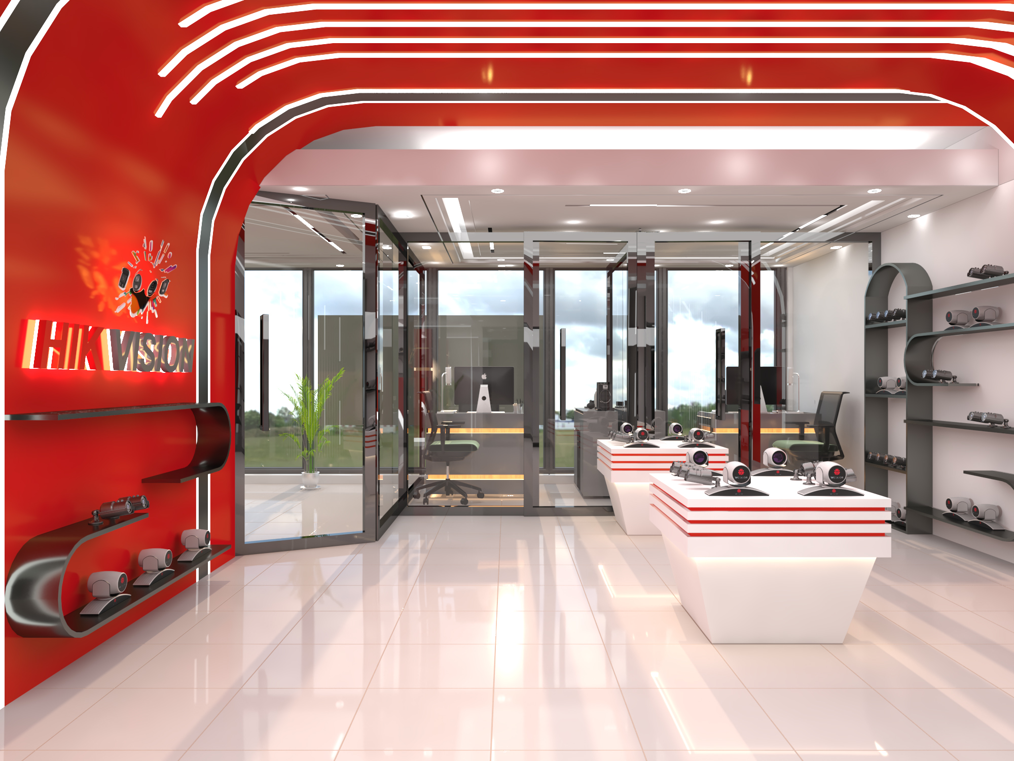 تصميم معرض كاميرات مراقبة واجهزة الكترونية ف السعودية-7