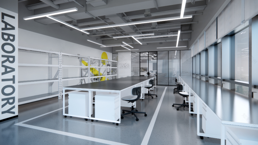 2000㎡黑白灰原子智造办公空间设计-52