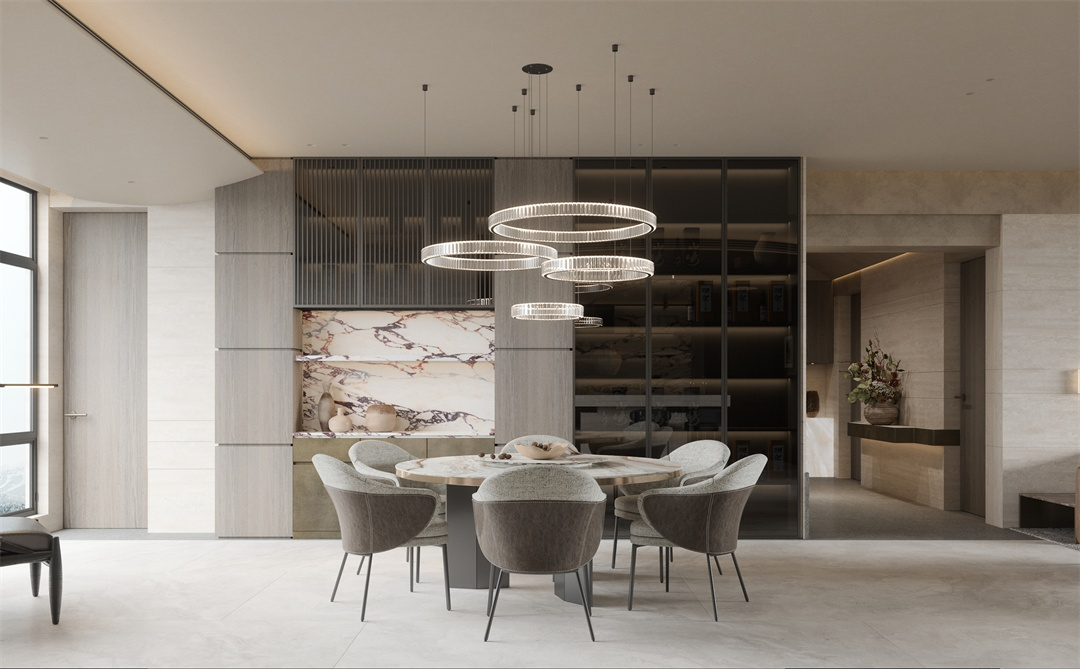 香港大禾装饰|侘寂风格大平层效果图-7