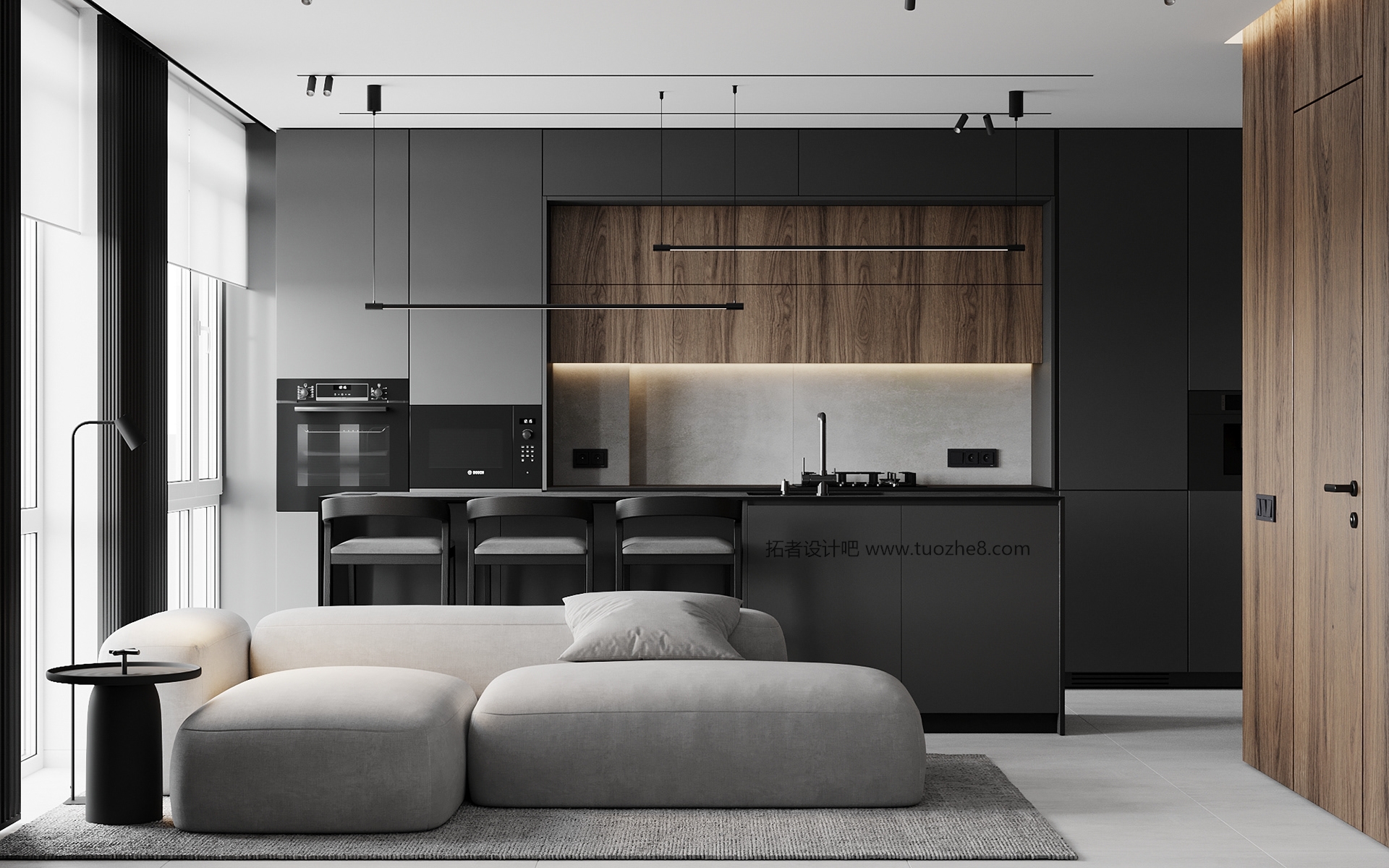 黑白简约，现代空间设计！-0