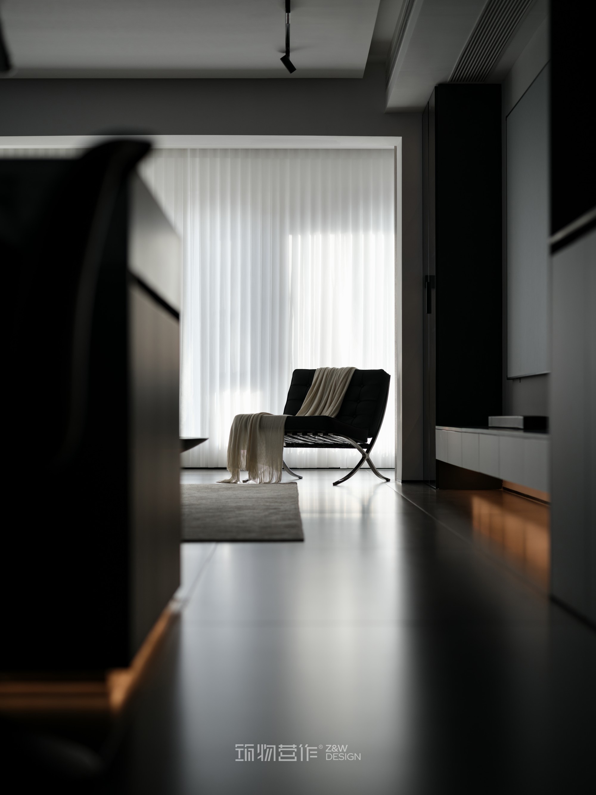 筑物营作实景|180㎡暗调极简婚房设计-20