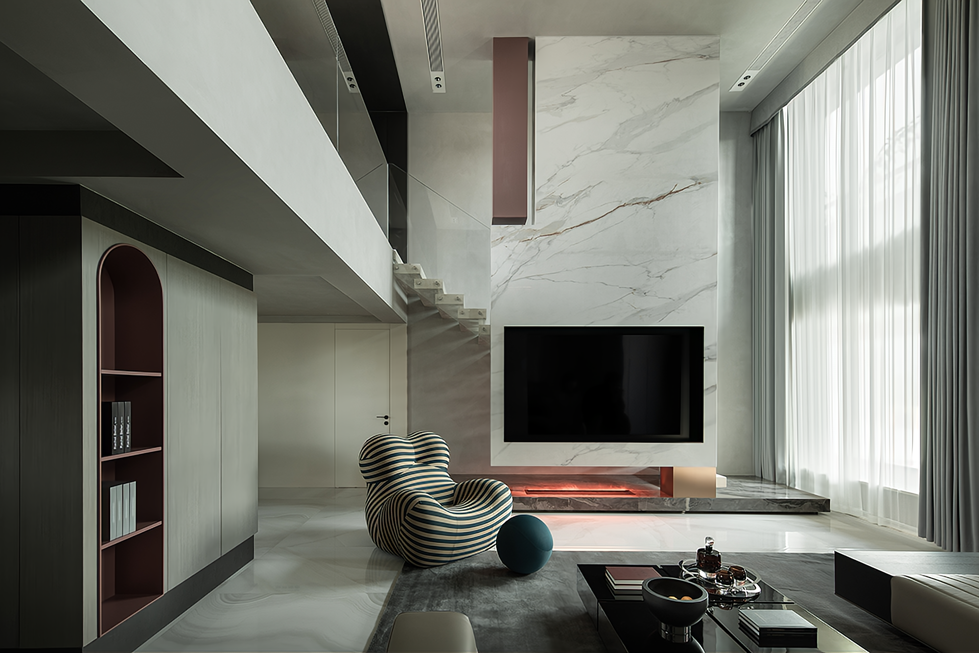 320㎡简约跃层丨中国浙江丨杭州一则空间设计-11