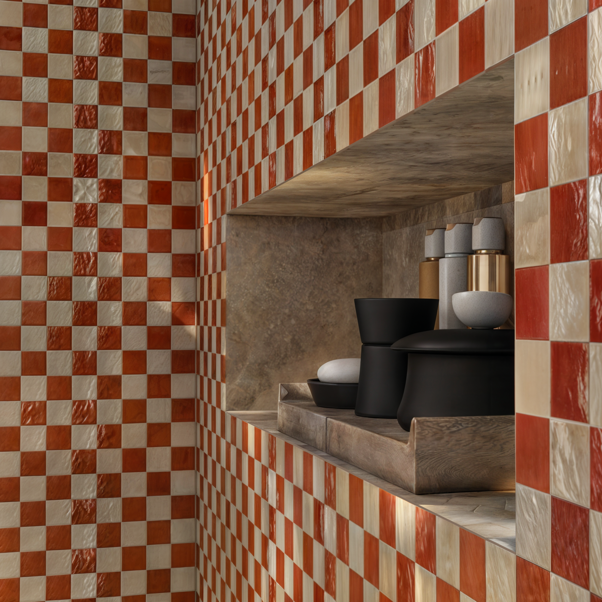 深红色浴室改造丨Aldana Crava-4