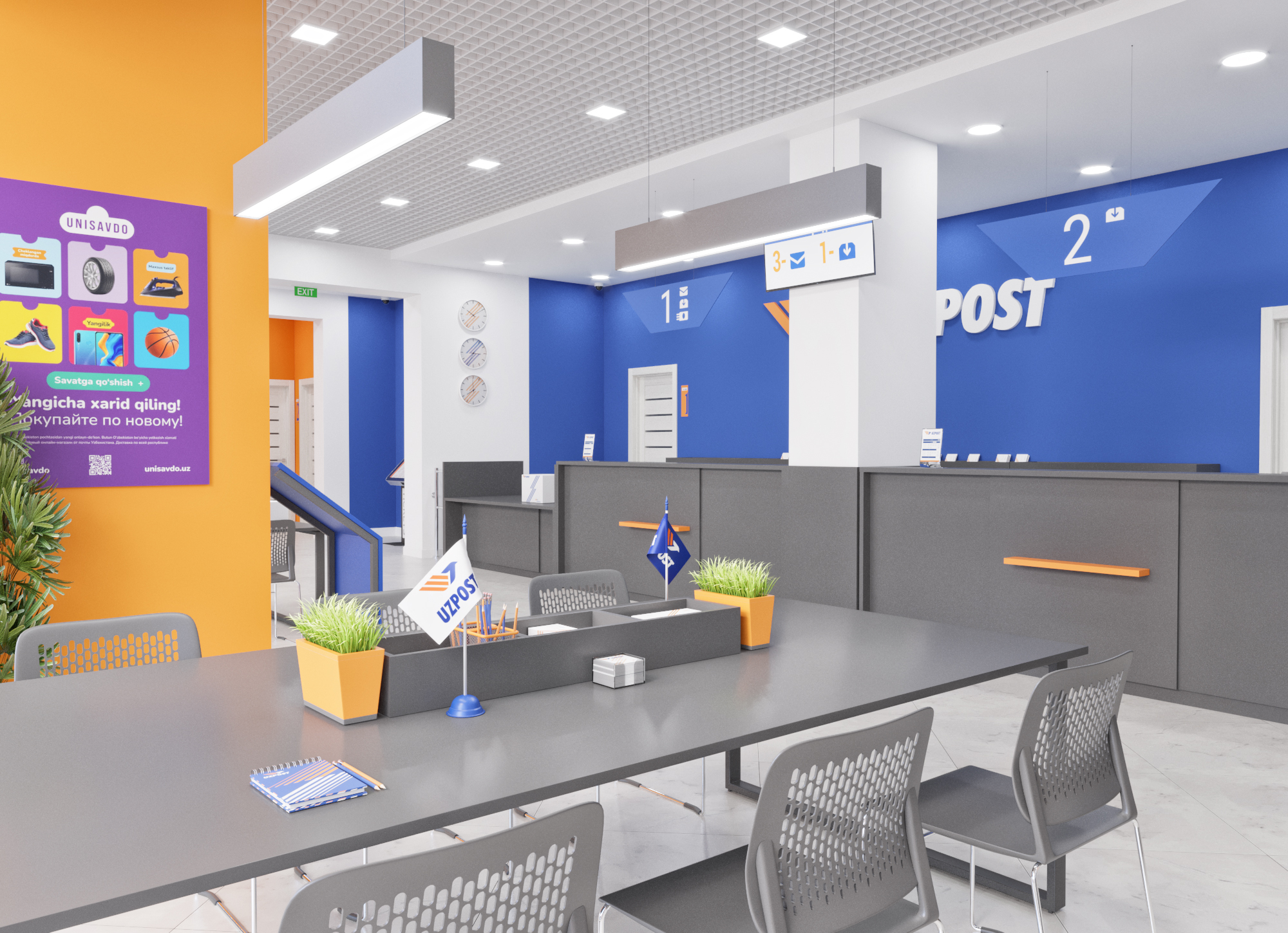 Post office interior and exterior design. Uzbekistan.-8