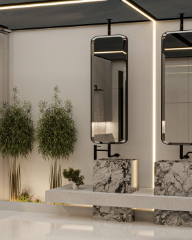 Modern BAthroom + Modern Room