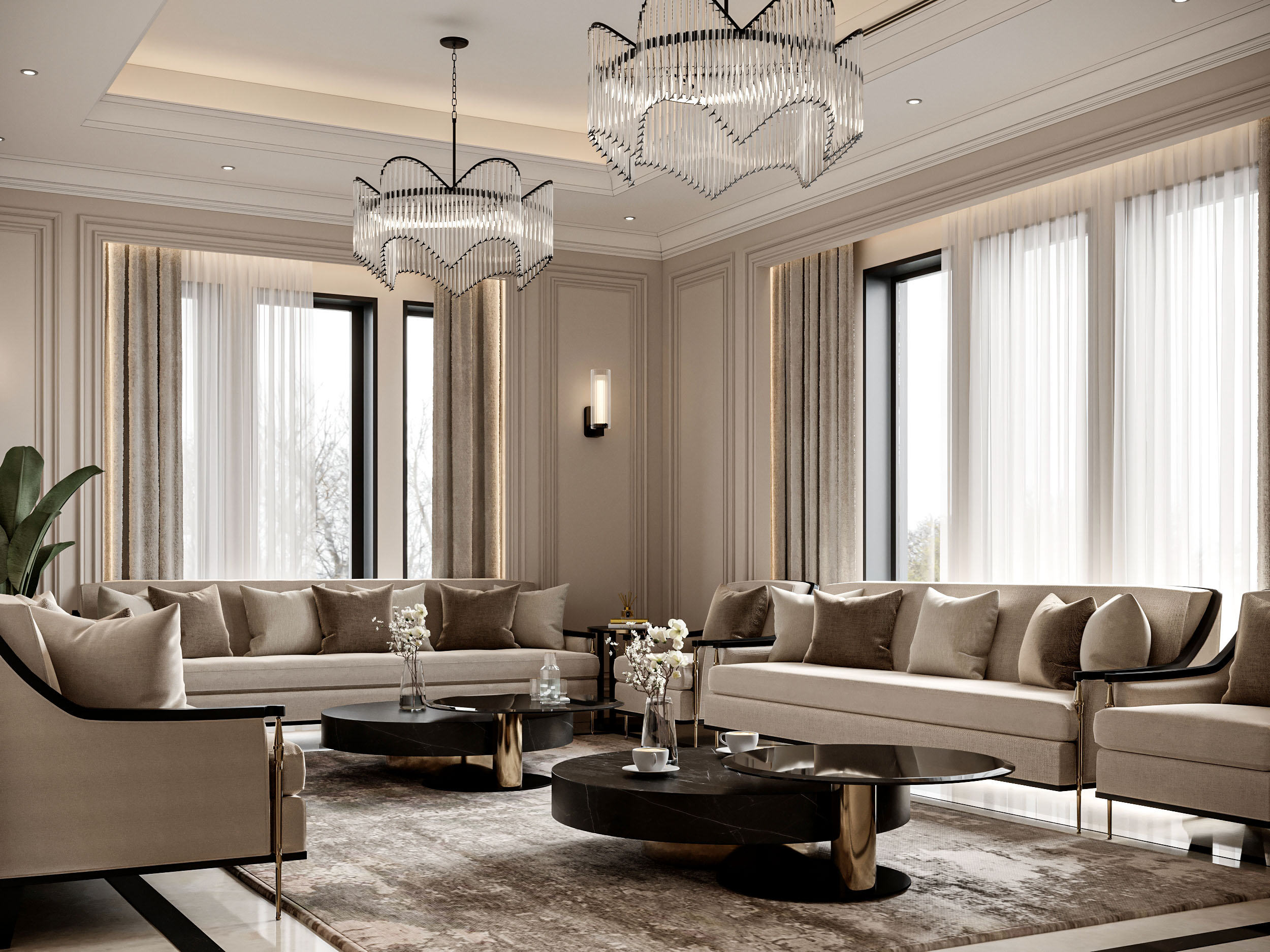 "Timeless Elegance: New Classic Style Simplex Villa"-14