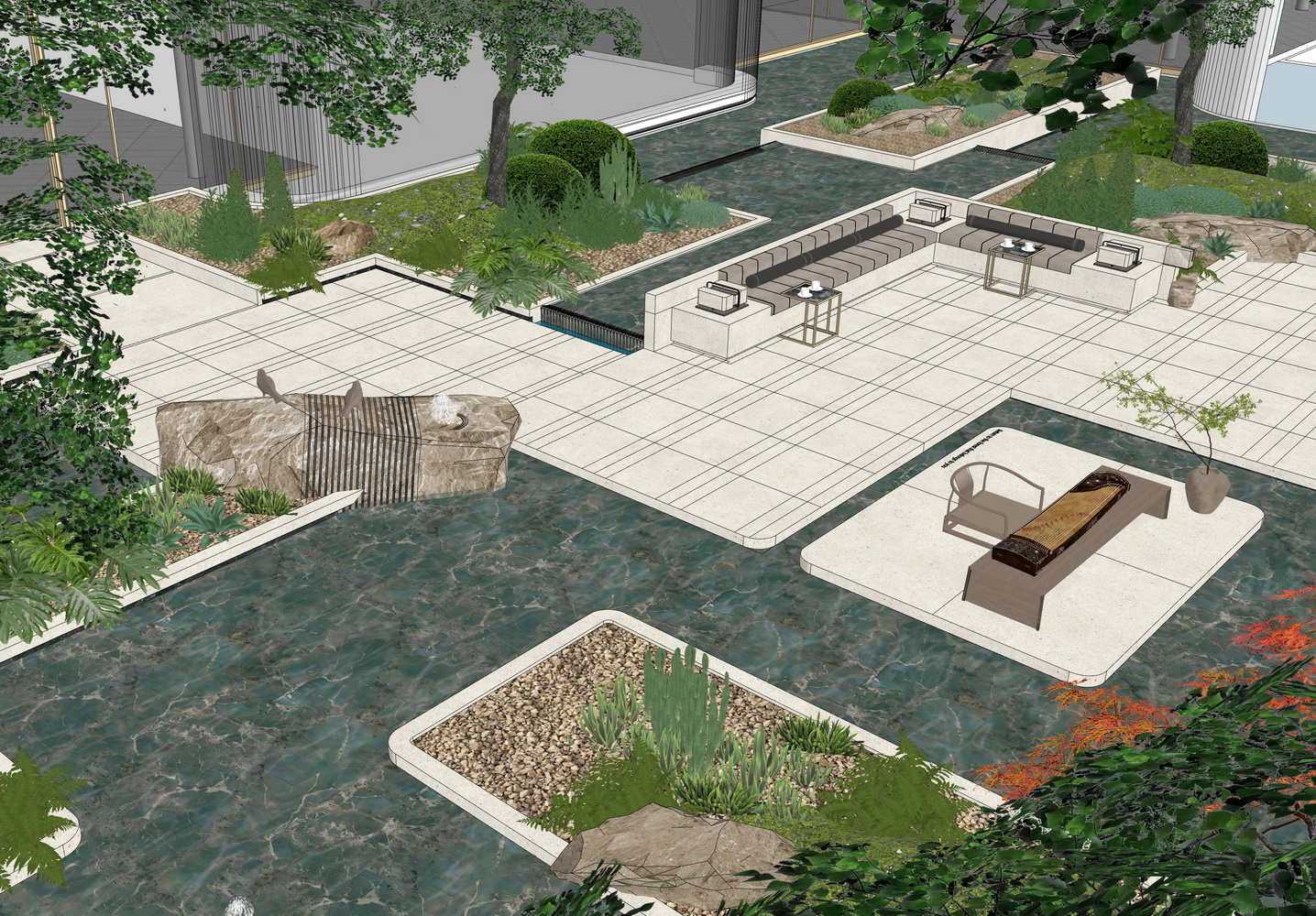 佳乐润玺示范区下沉空间SU模型-3