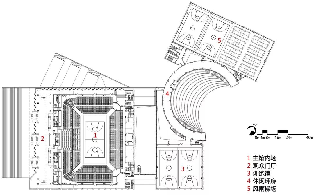 天津科技大学体育馆 | 圆形空间处理轴线关系，多功能轻维护-54