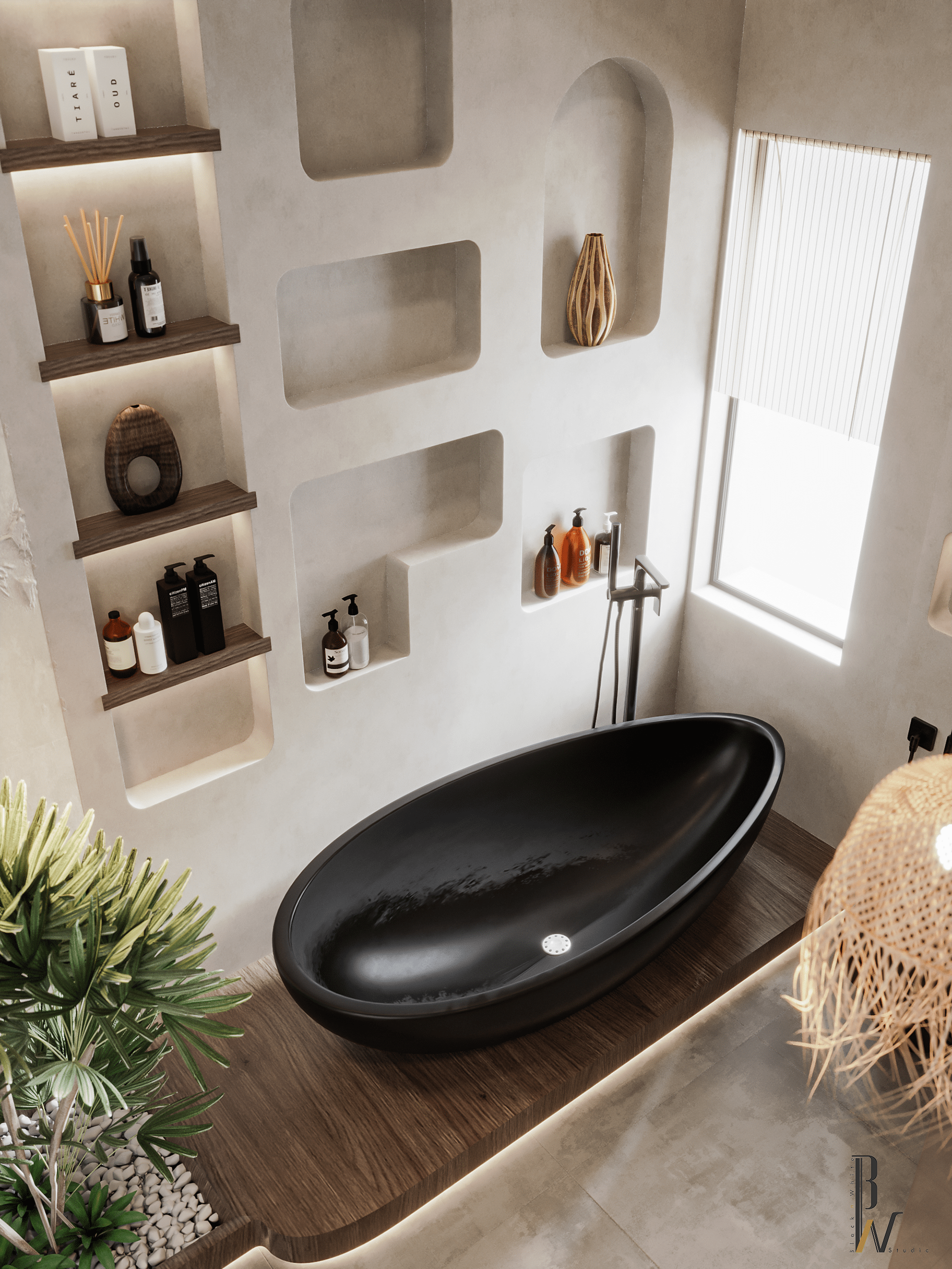 现代浴室丨阿联酋丨Black N White-13