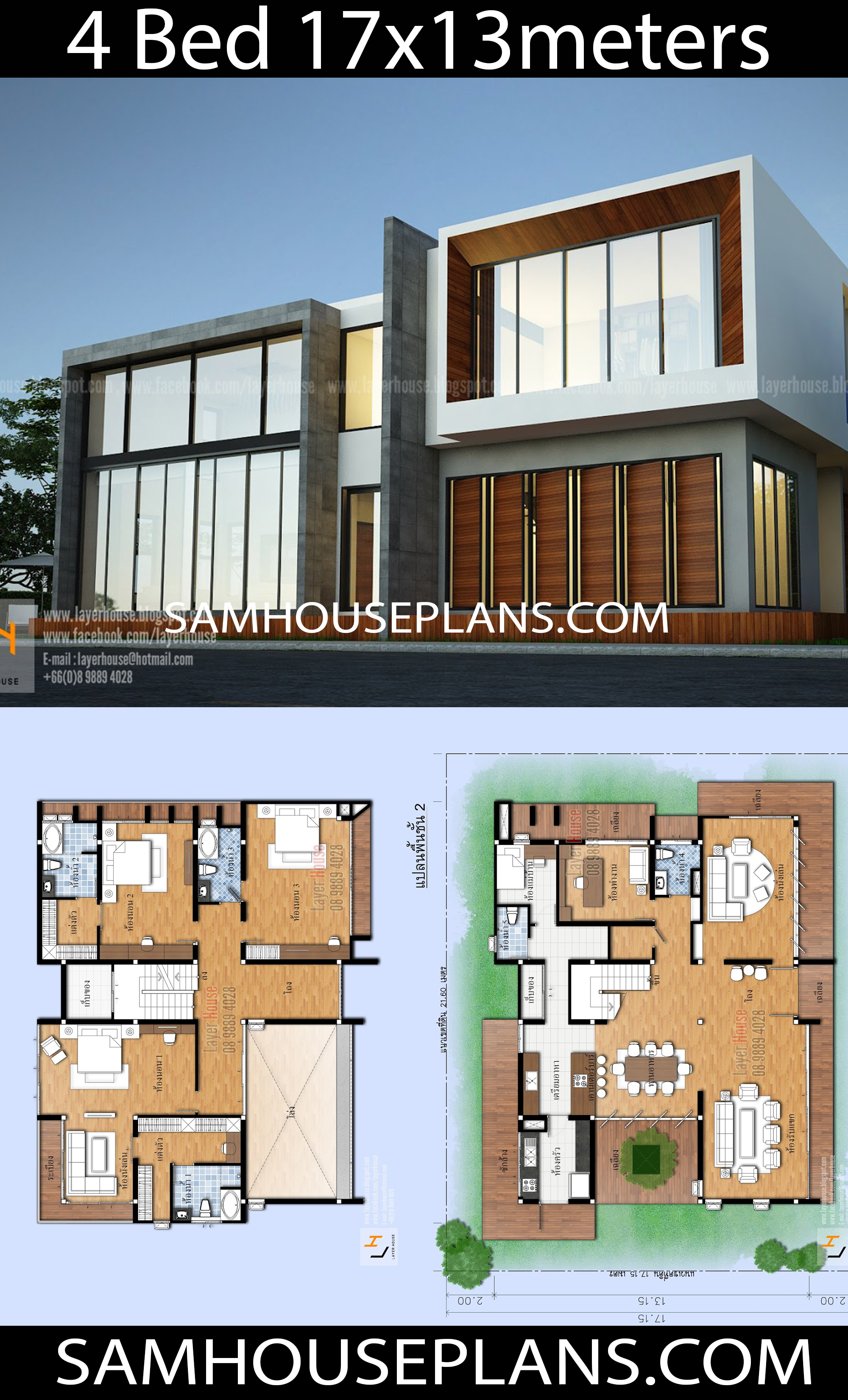 17·13m带4卧室的房屋设计方案丨Layer House（泰国）-46