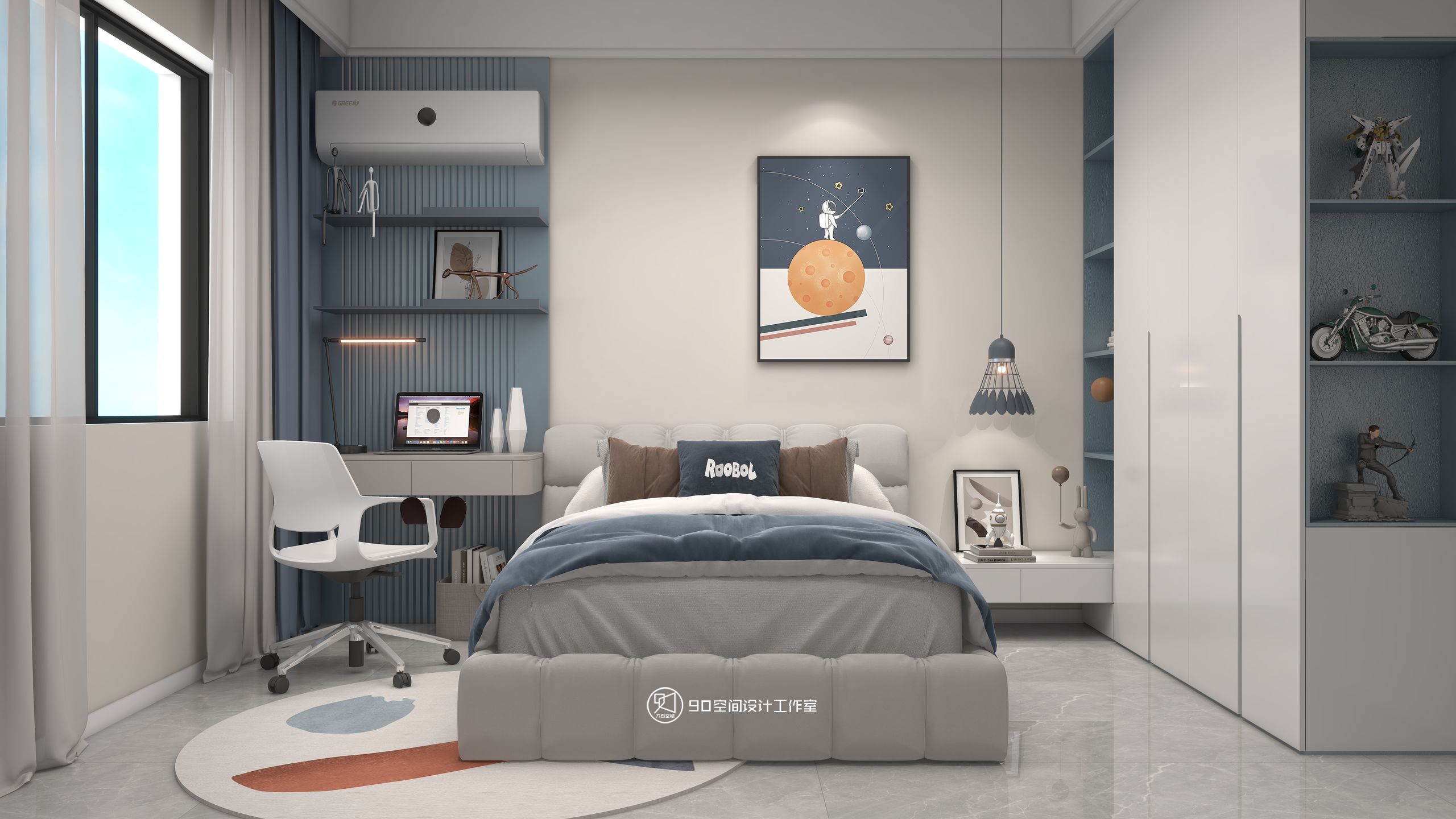 棉花糖奶油风格113 平方 3 室 2 厅 1 卫丨90 空间设计-26