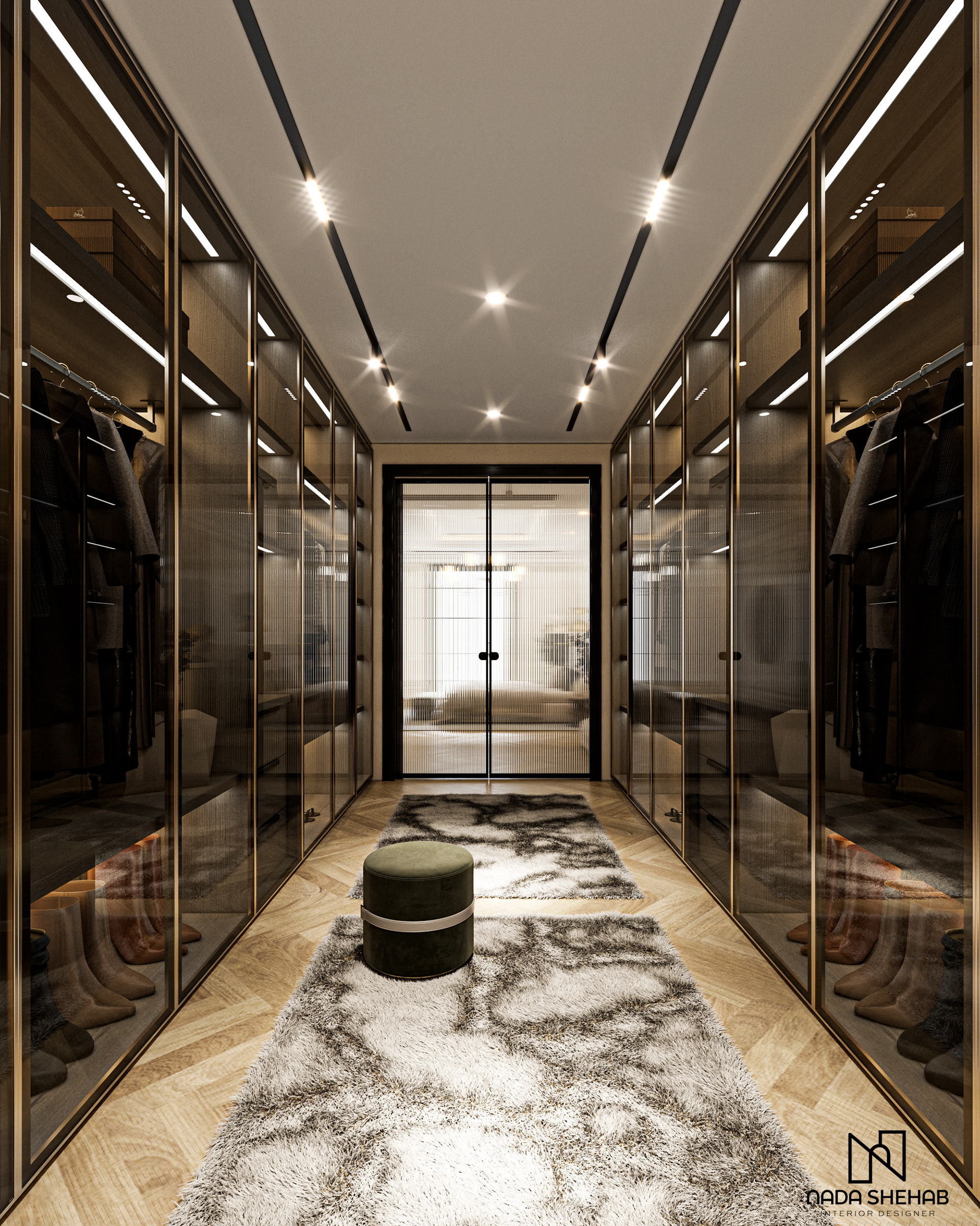 乡村风格简约卧室及梳妆区与浴室设计-16