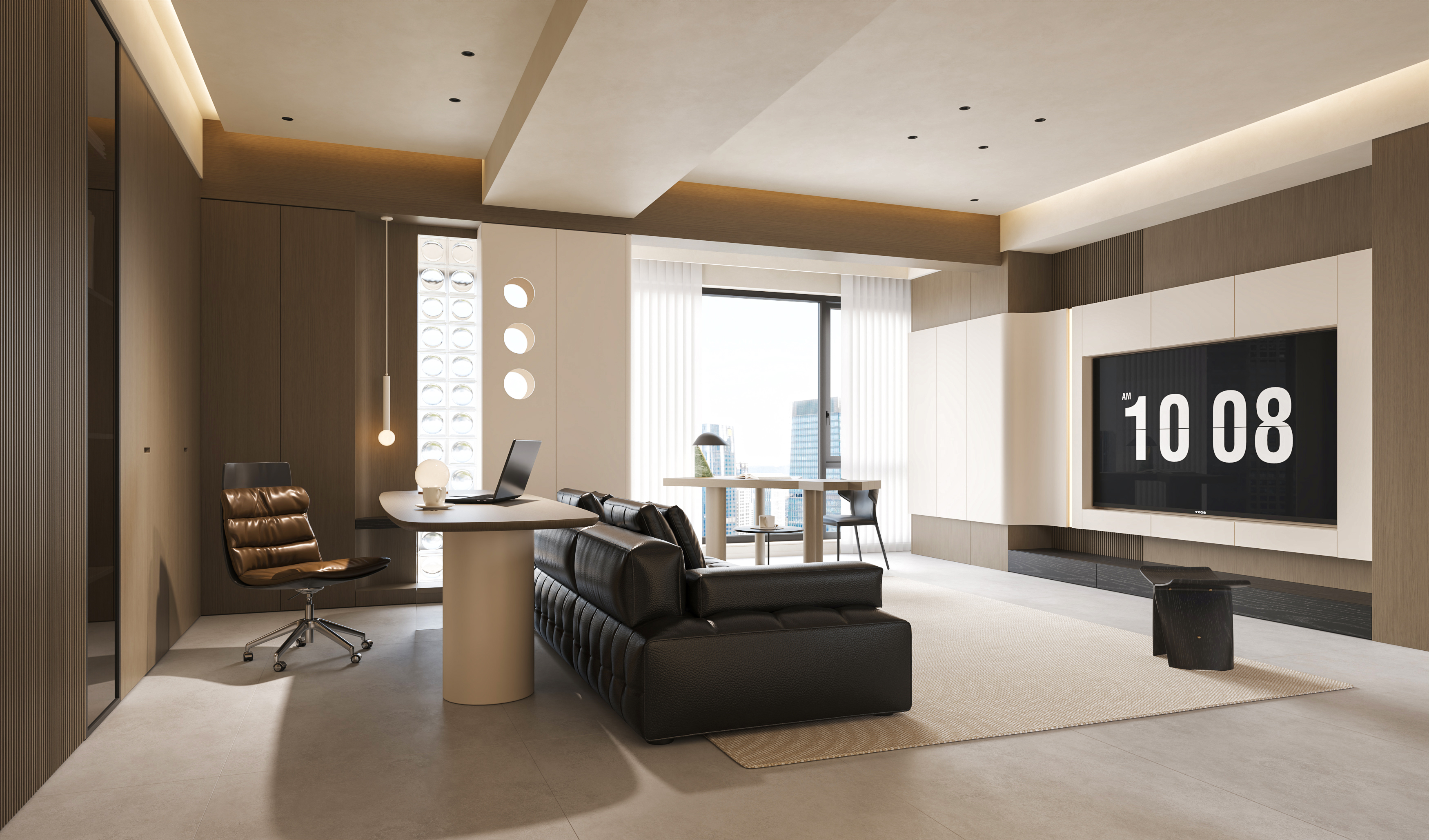 现代客餐厅渲染-3