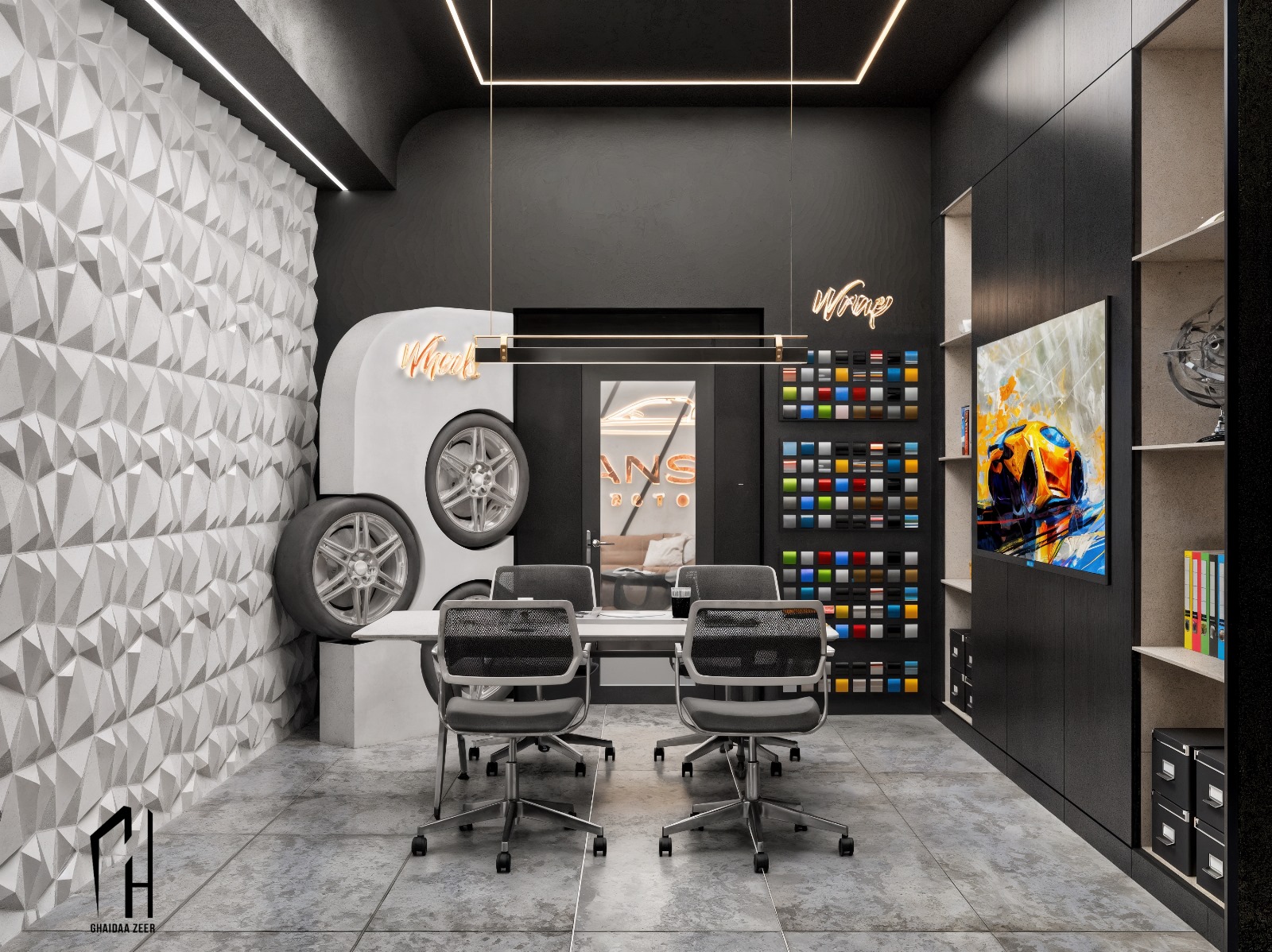 美国豪华汽车定制店室内设计-15