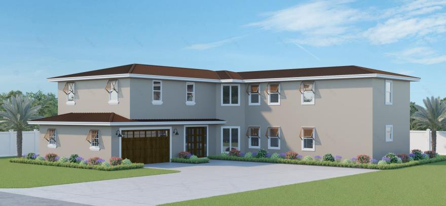 Exterior Rendering of New Construction Homes | The 2D3D Floor Plan Company-29