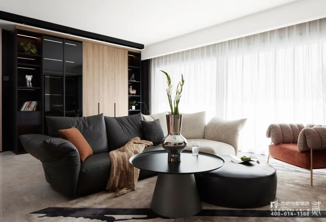 金茂府 x 尚层作品 | 208㎡软装设计，材质与色彩的灵魂碰撞，还原生活质感！-4