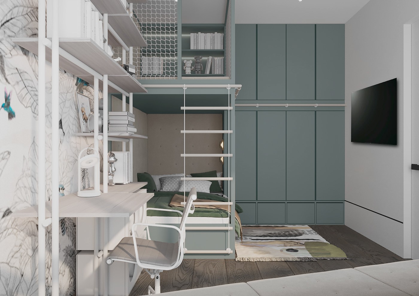 原木与灰色 打造出精致舒适的住宅-18