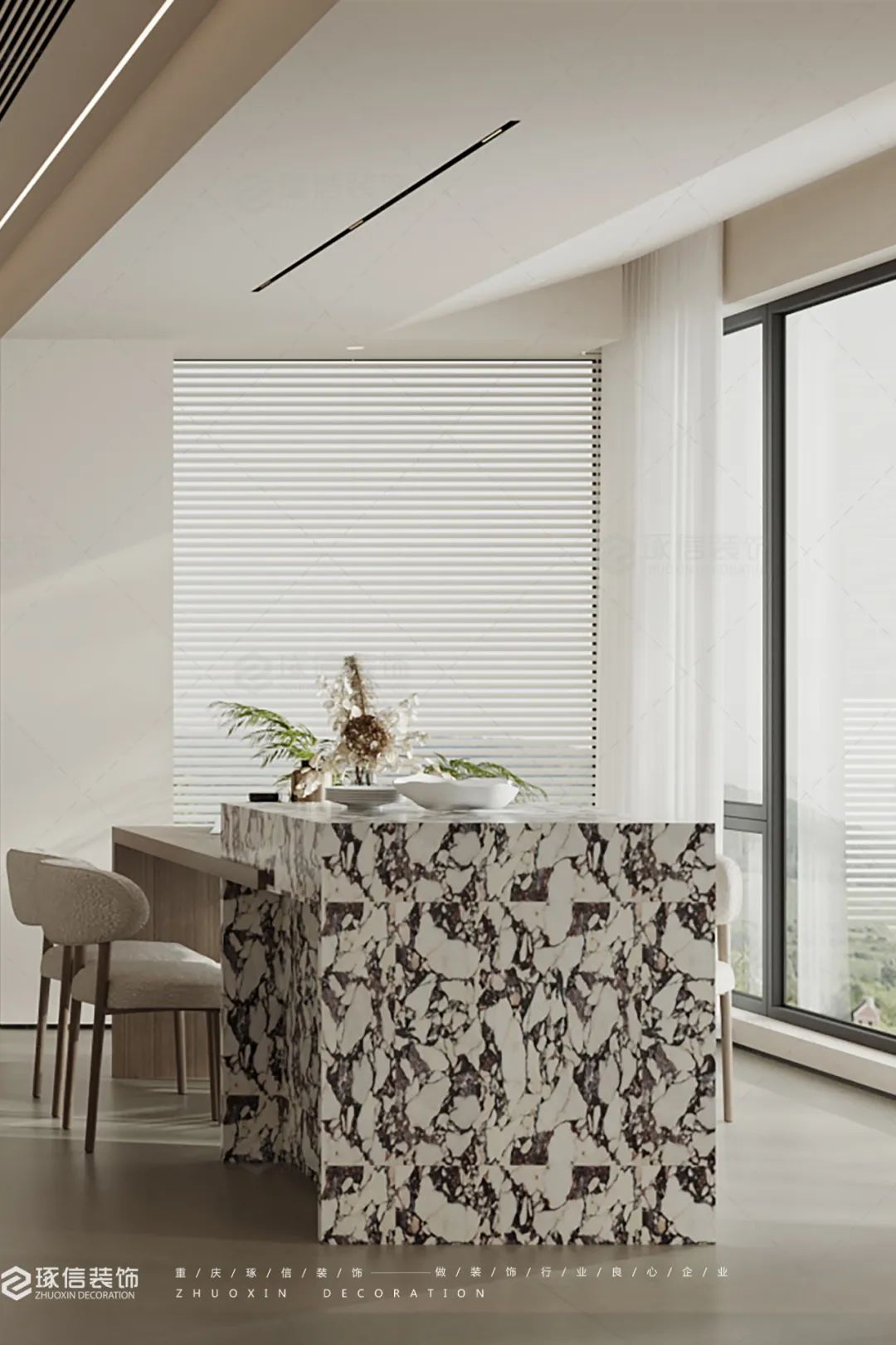 中海右岸奶油极简之家丨中国重庆丨陈庆-17