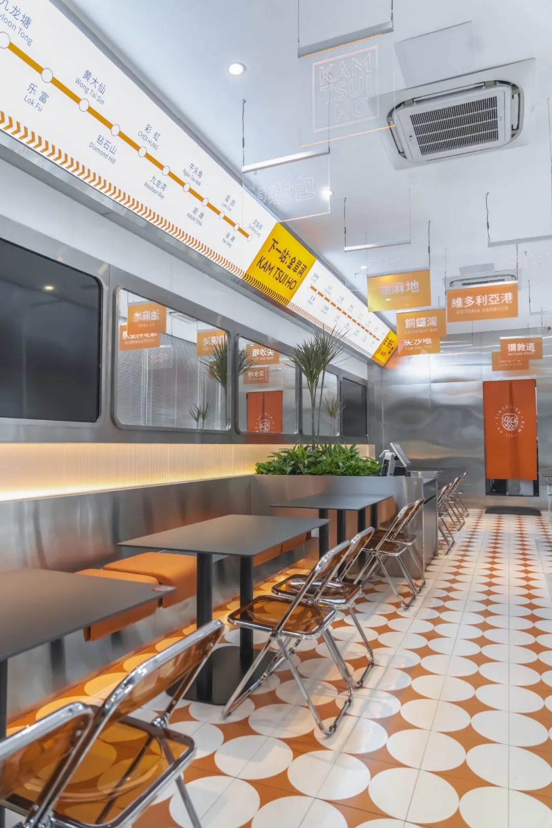金翠河茶冰厅 · 重庆 180㎡复古港式茶餐厅的橙色之旅丨中国重庆丨空袋子设计 KONDAS DESIGN-30