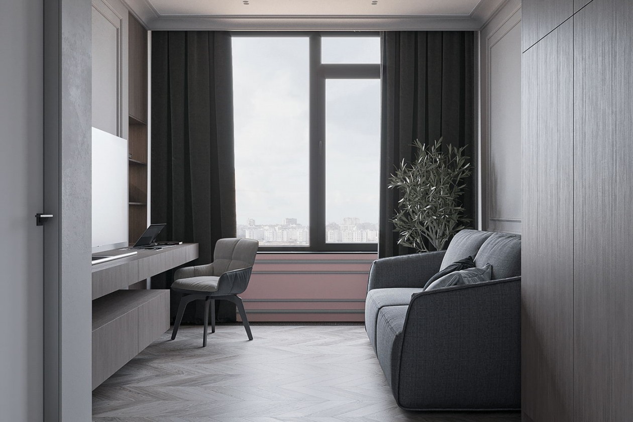 106㎡高级灰色系简约风公寓设计-27