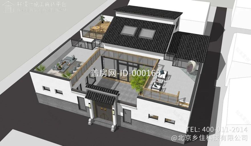 【设计师案例】土建参考造价40万,面宽15.8m×进深16m北京通州二层新中式别墅-35