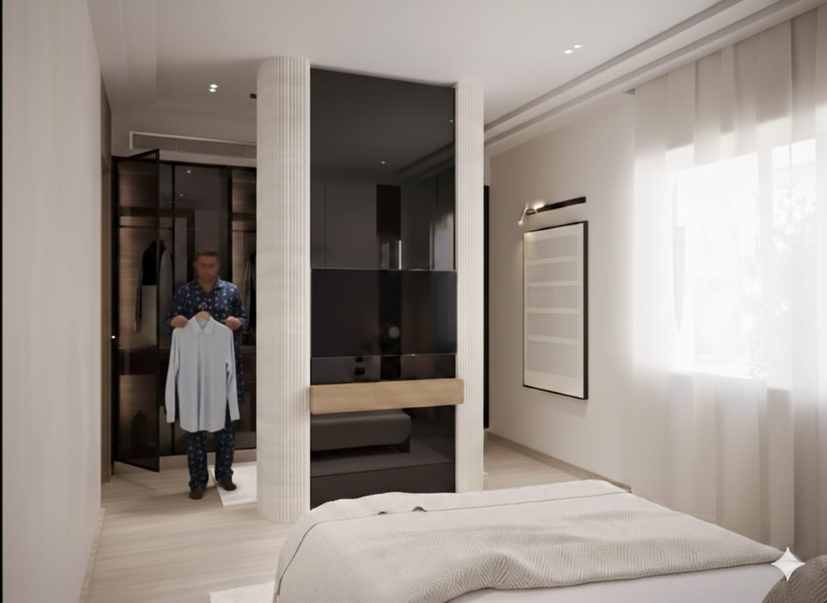 Sleek Guest room ( Credits for Elevation Studio )-5