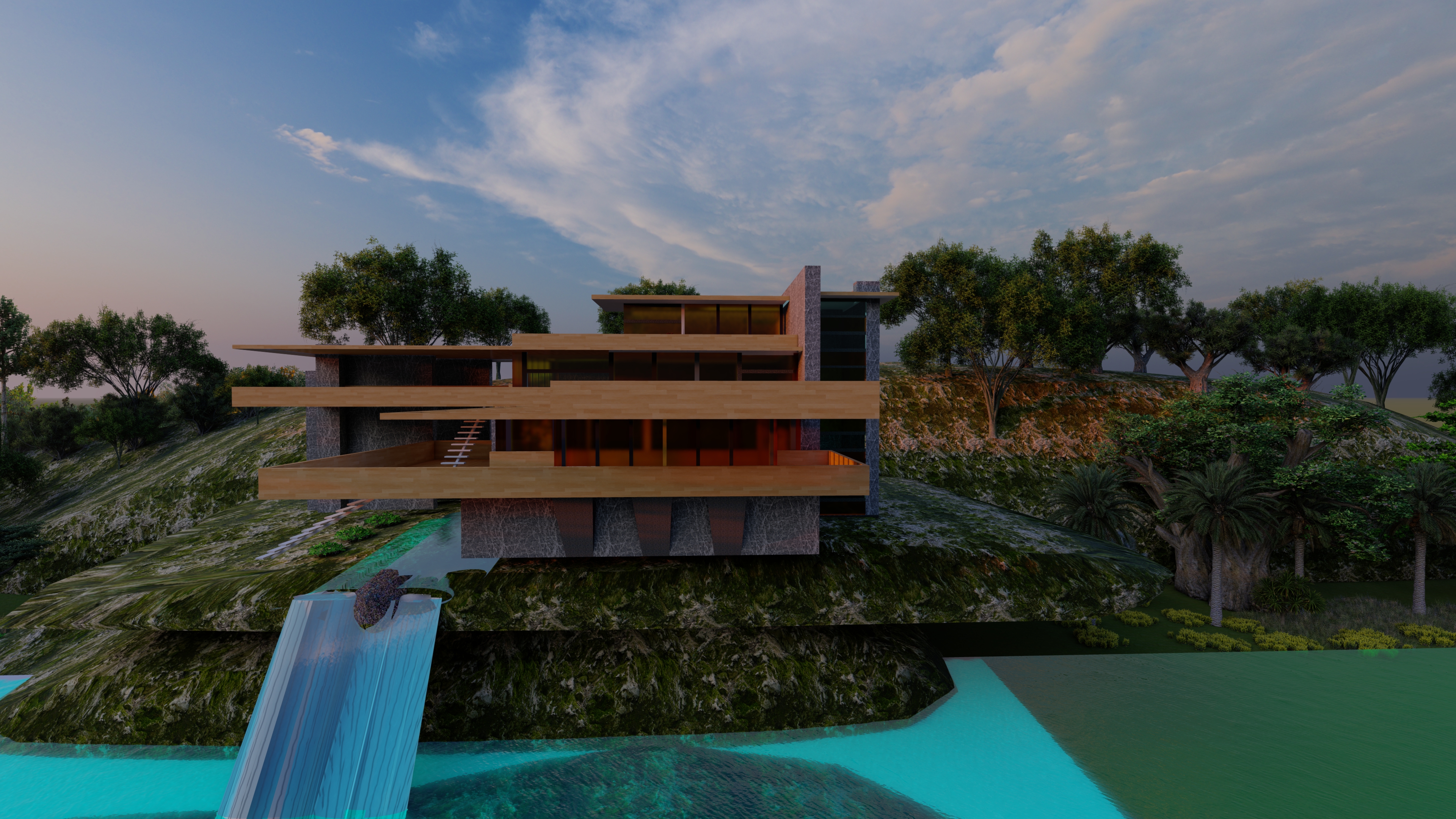 Falling water design ,FL wright famous project Design-4