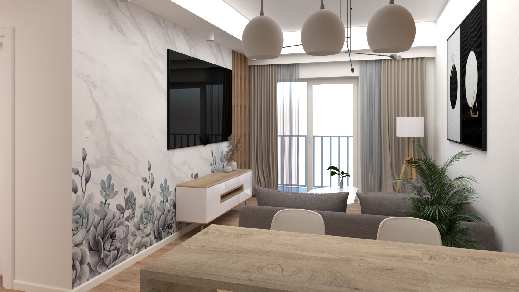 projekt #12 wizualizacje - pokój z aneksem-3