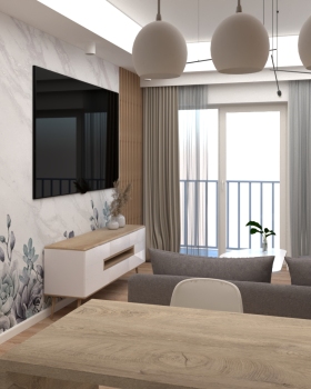 projekt #12 wizualizacje - pokój z aneksem