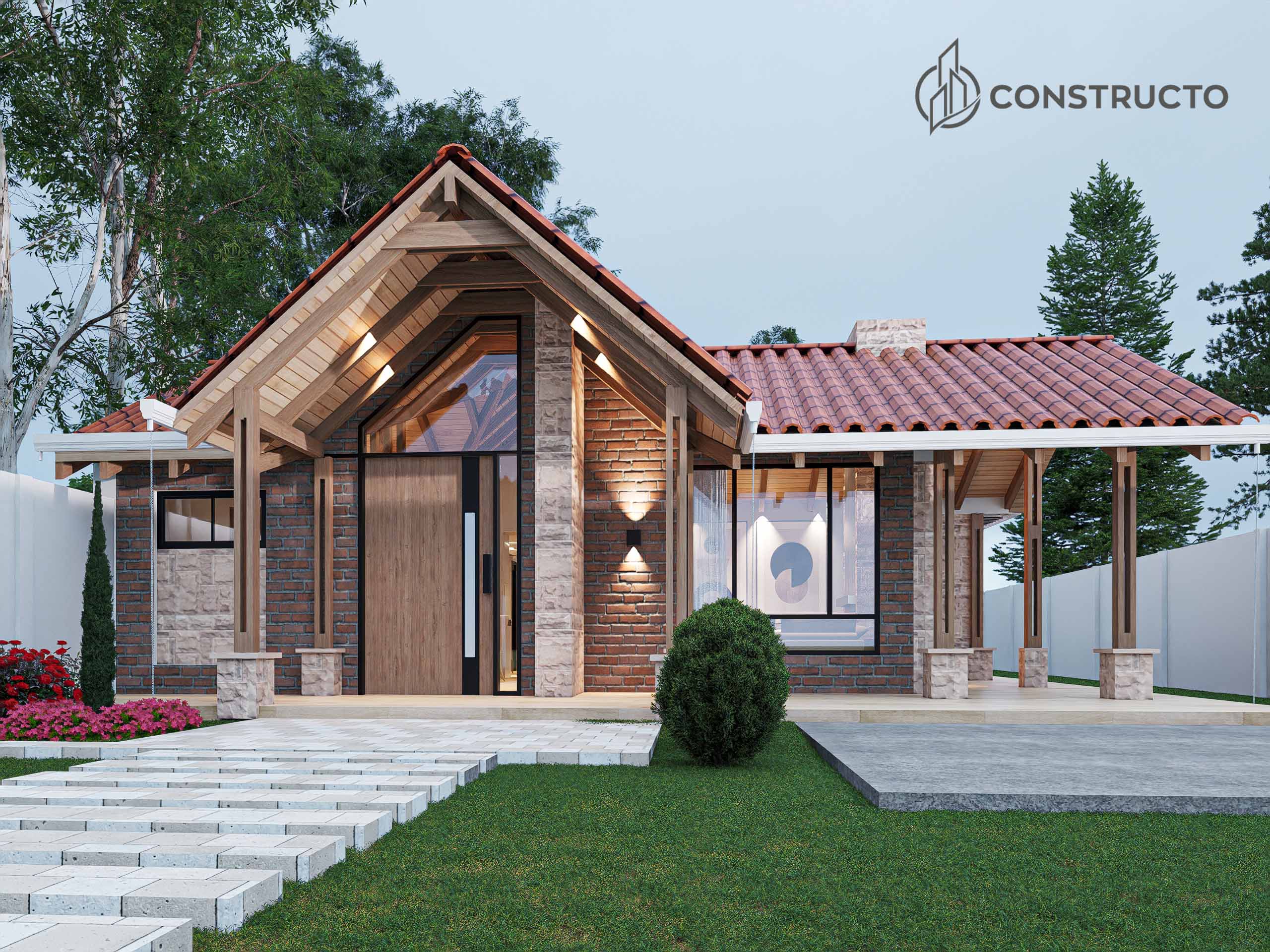 VIVIEND MADERA TEJA Y LADRILLO-0