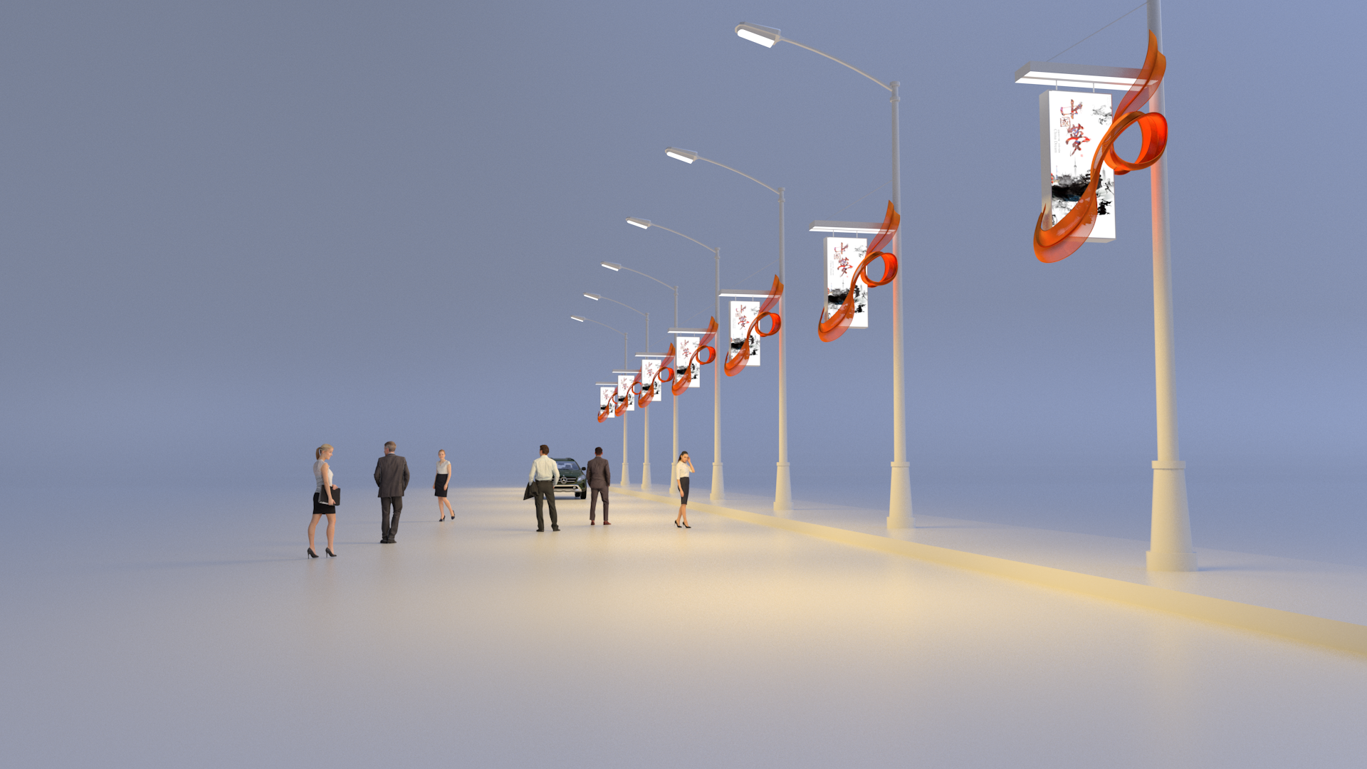 国庆70周年,北京西山路灯景观-10