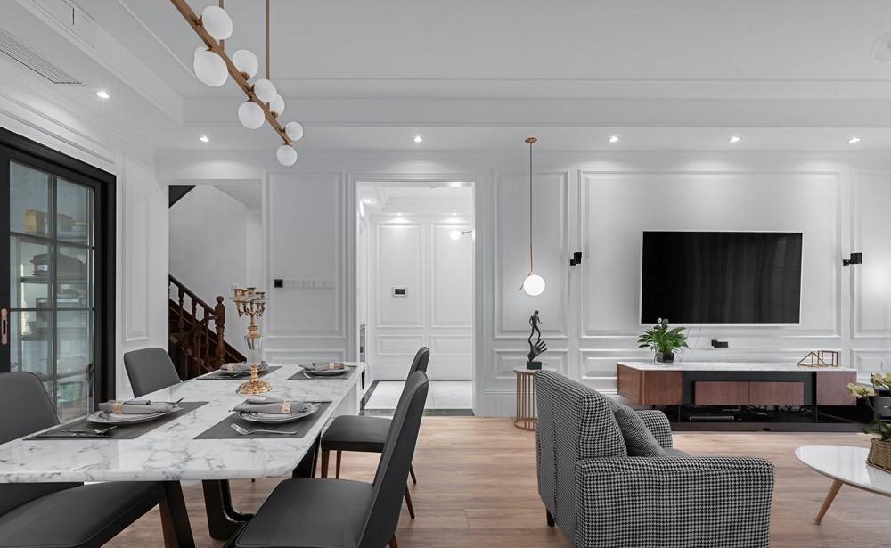 北京奥北别墅区叠拼别墅 | 美式宁静舒适，中式书房浪漫灵动-4