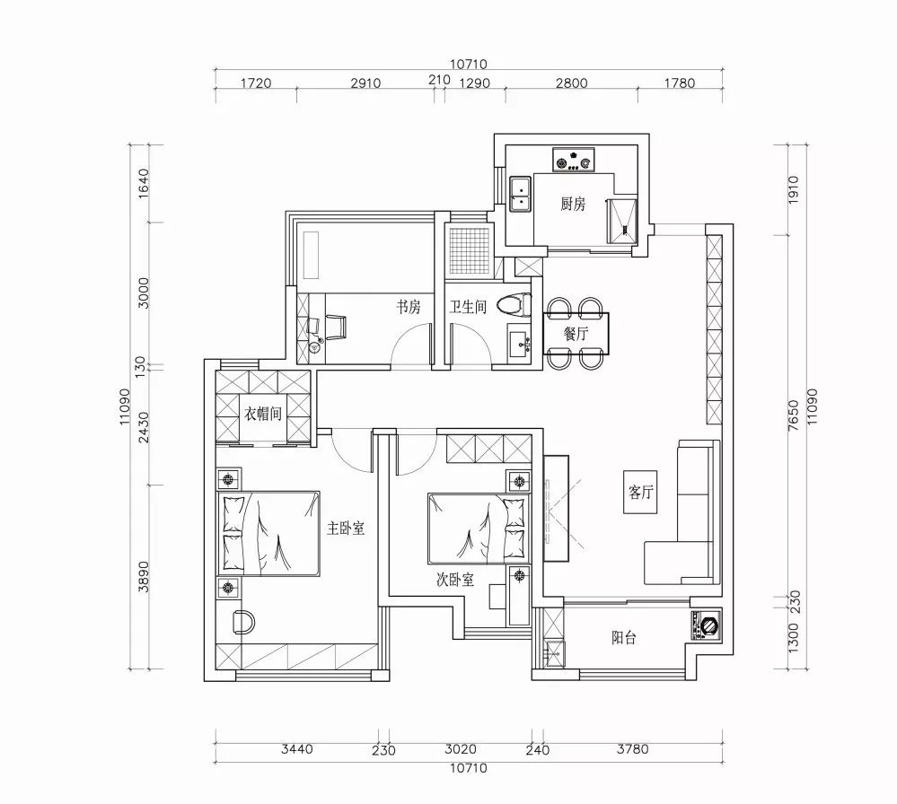 望江台四户型解析,动静分离、采光良好、收纳强大-8