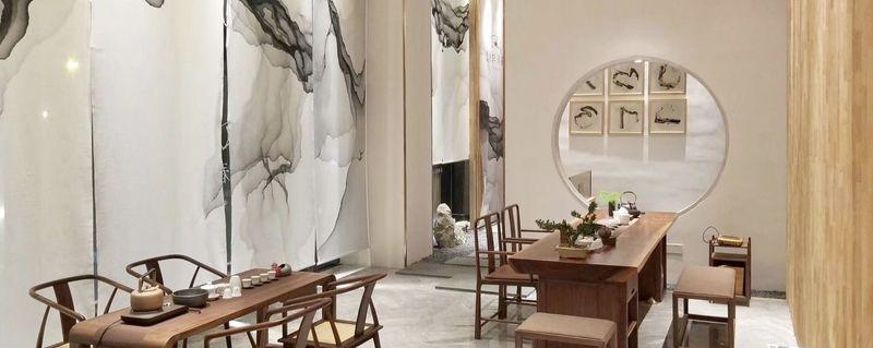 贵阳凯宾斯基酒店蓝城地产桃李春风小镇展厅——新中式雅致茶语空间-8