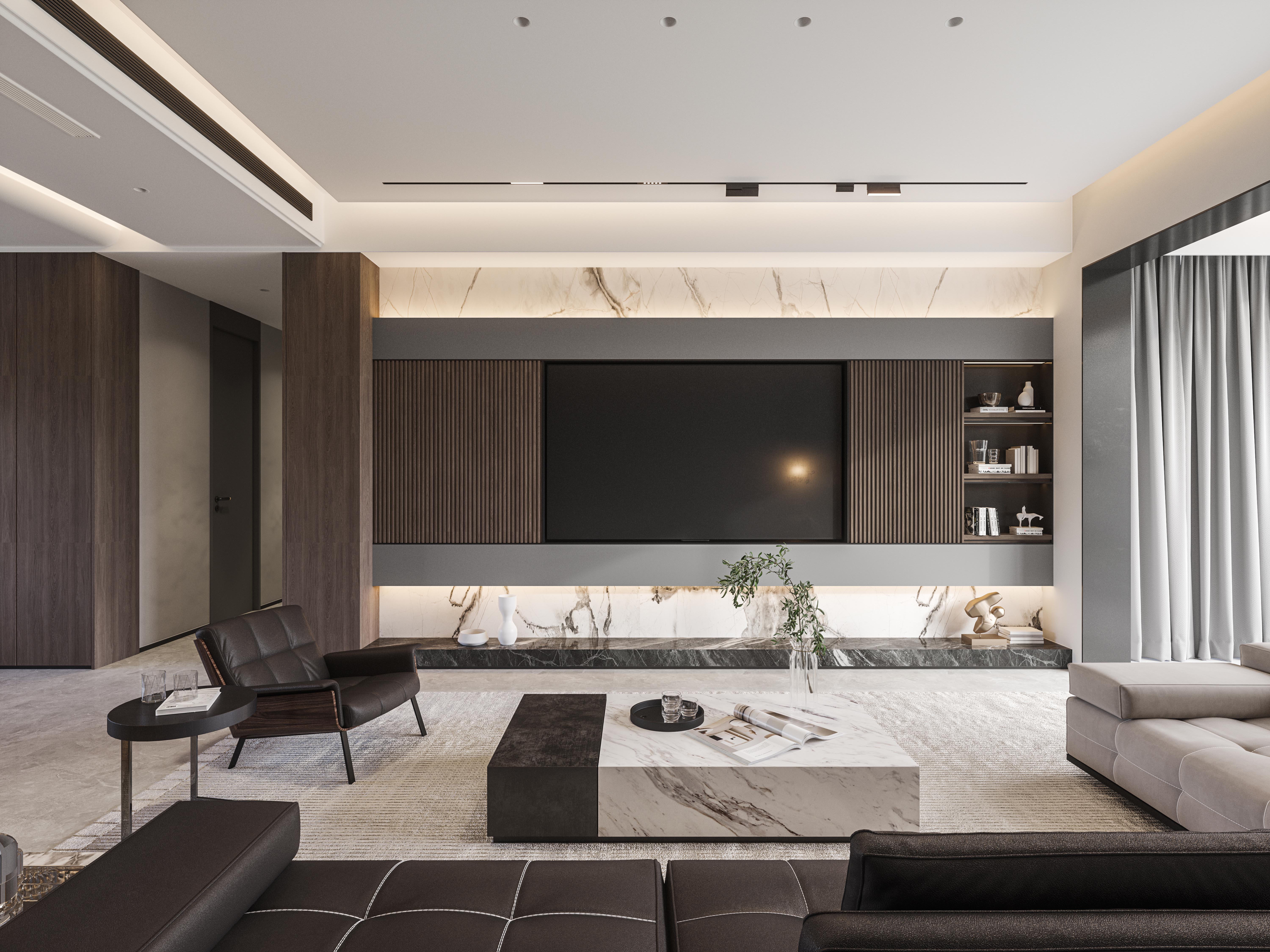 原木+高级灰现代风格空间设计-6