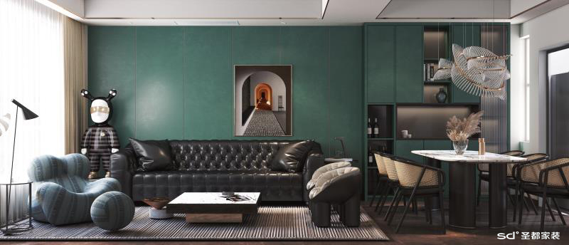 复古绿的叠墅丨中国浙江丨圣都家居装饰有限公司-7