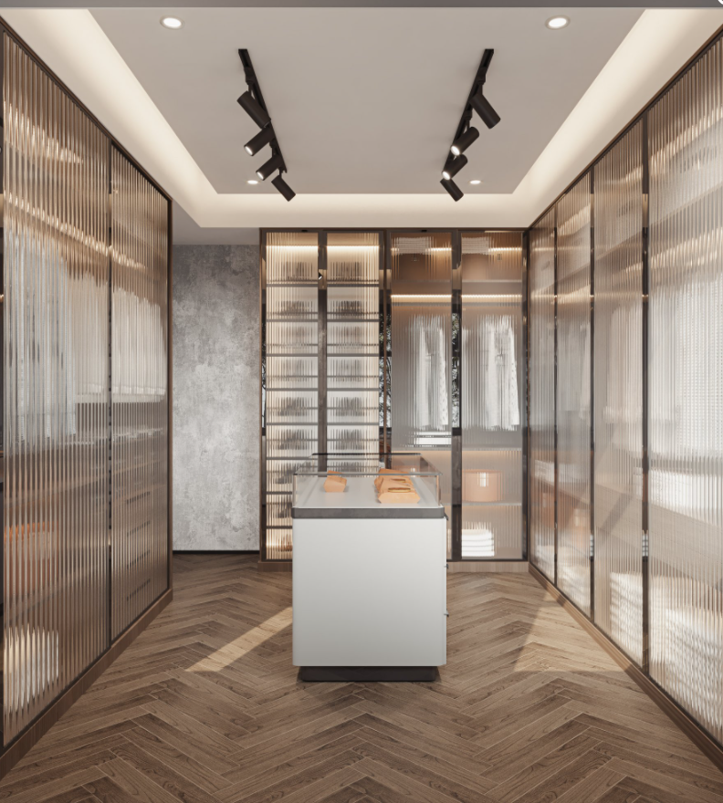 现代港式金属奢华风平层设计-9