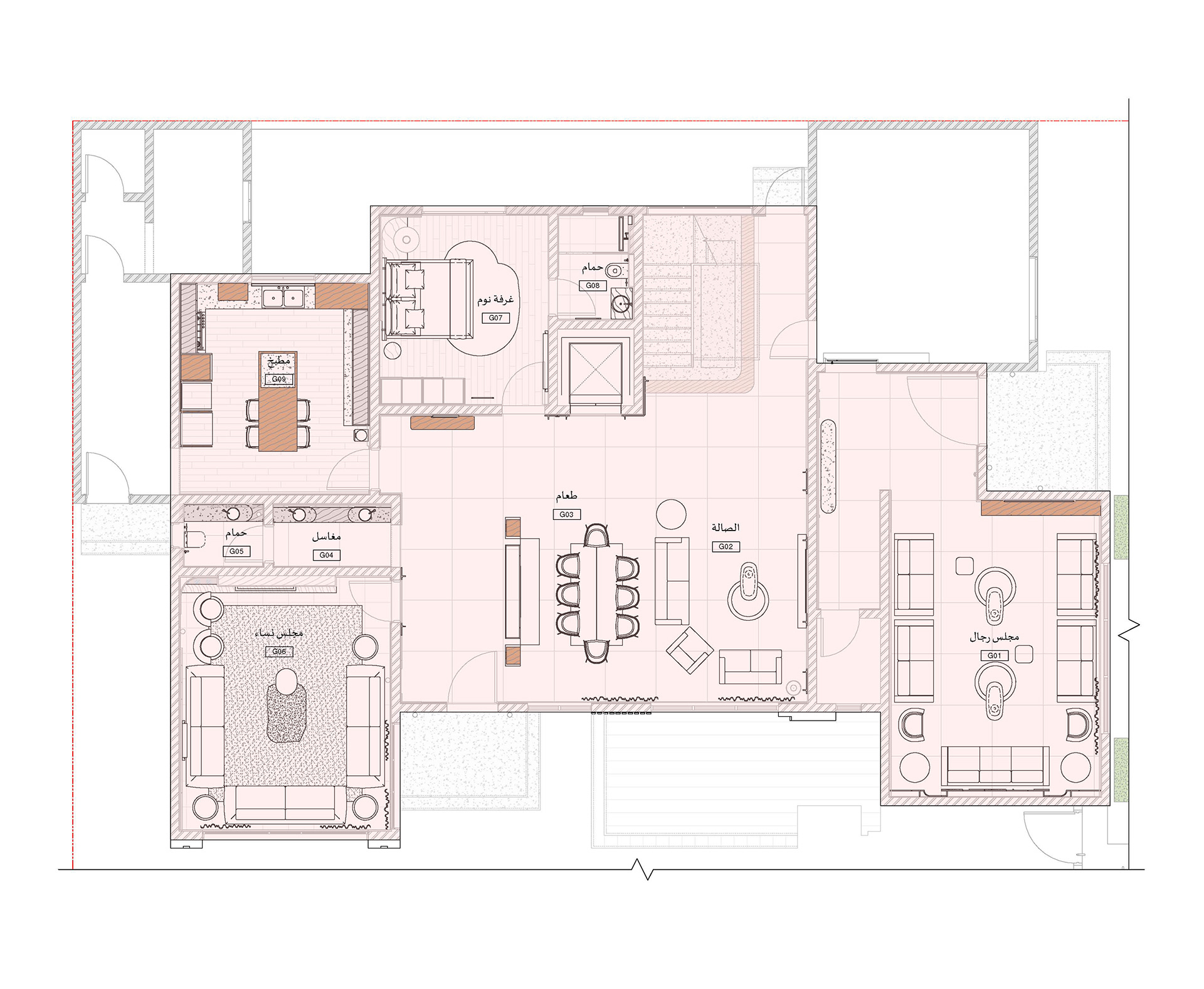 A·A 现代别墅室内设计丨沙特阿拉伯丨Bariq Consultants-8