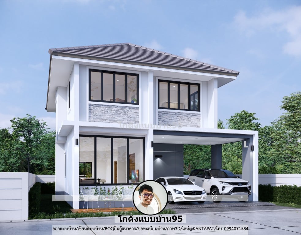 บ้านปั้นหยา2ชั้น S-131 แบบบ้าน2ชั้นสมัยใหม่ บ้านโทนสีขาวสวย ๆ-11