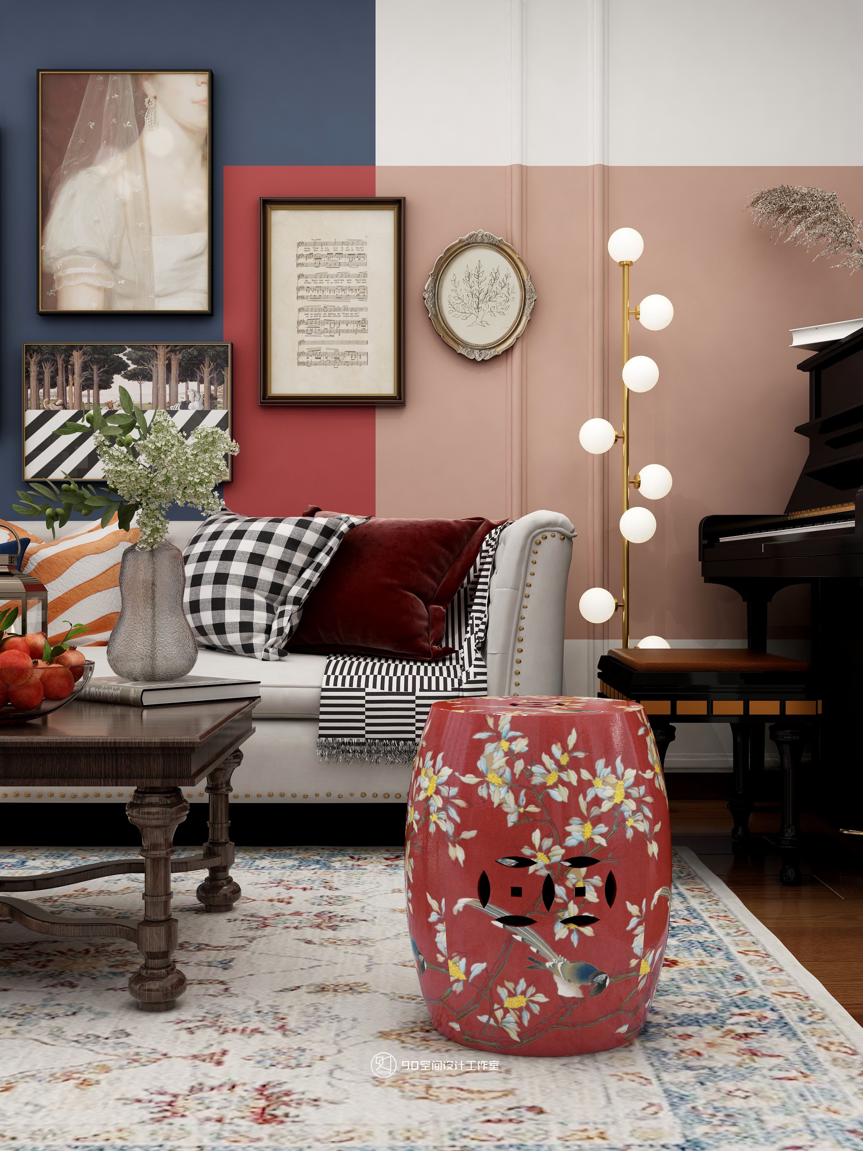 《欢愉同乐》80 平方现代美式空间设计-12