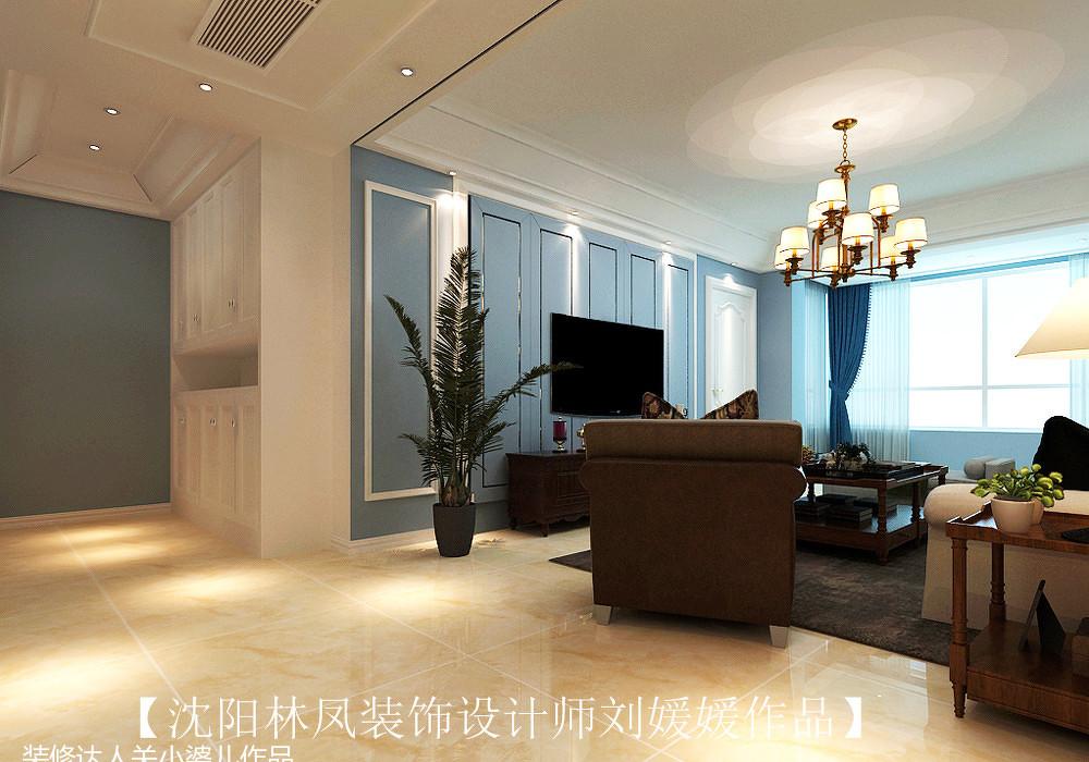 
格林玫瑰湾两居室简欧风格装修效果图1 -2