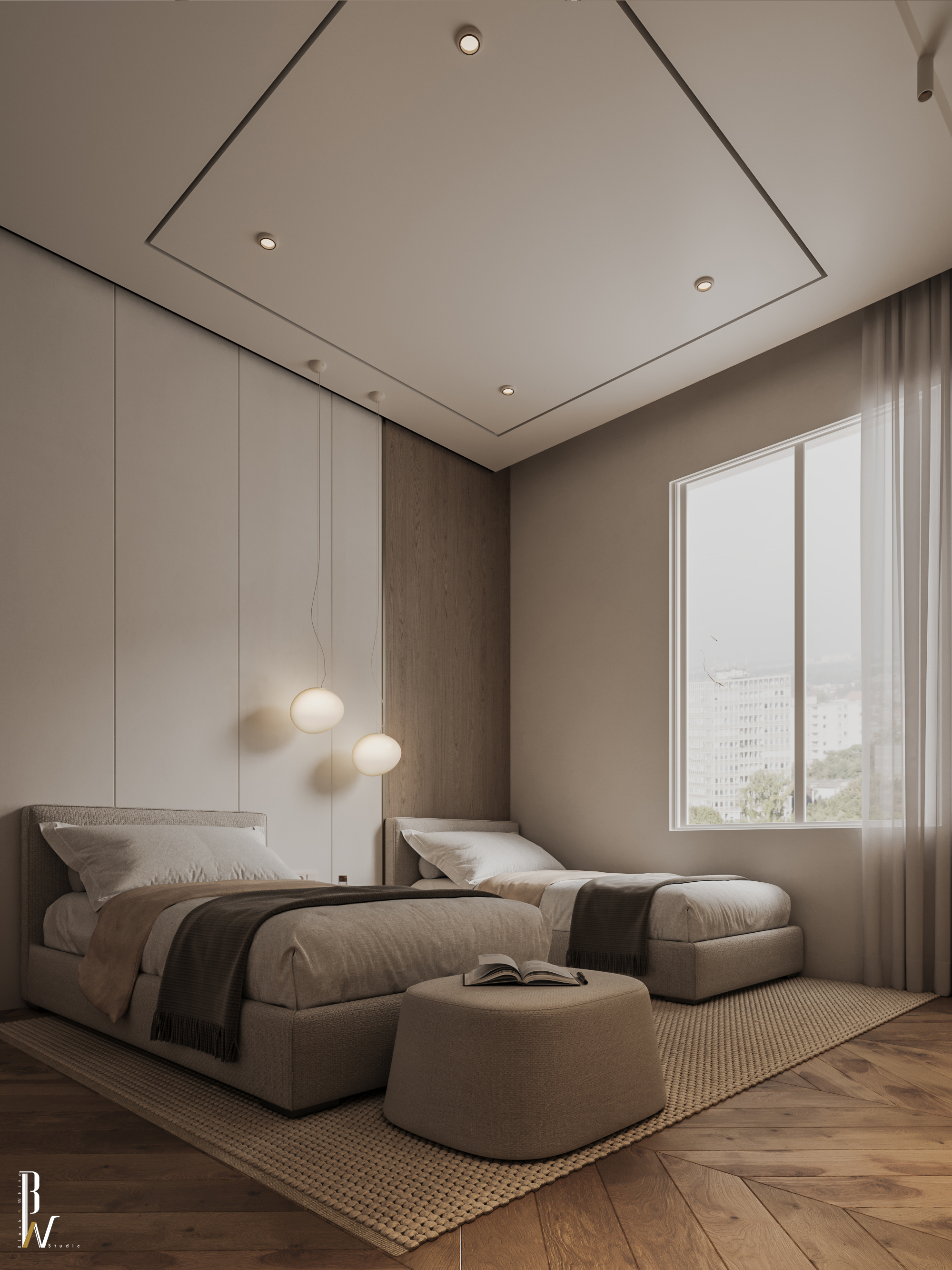 双人卧室丨Black N White-18