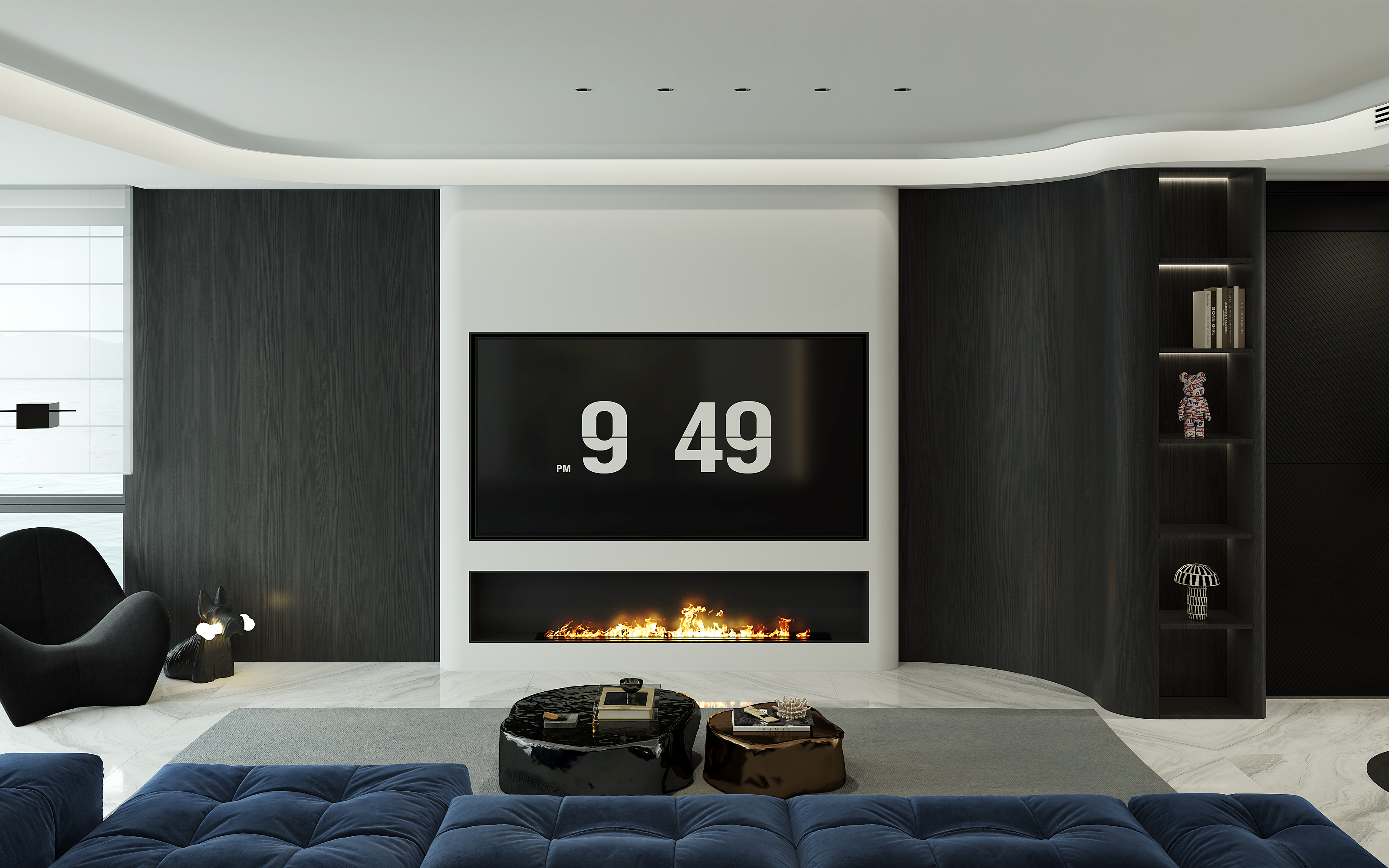 曲线与质感交织：高级感现代家居美学-2