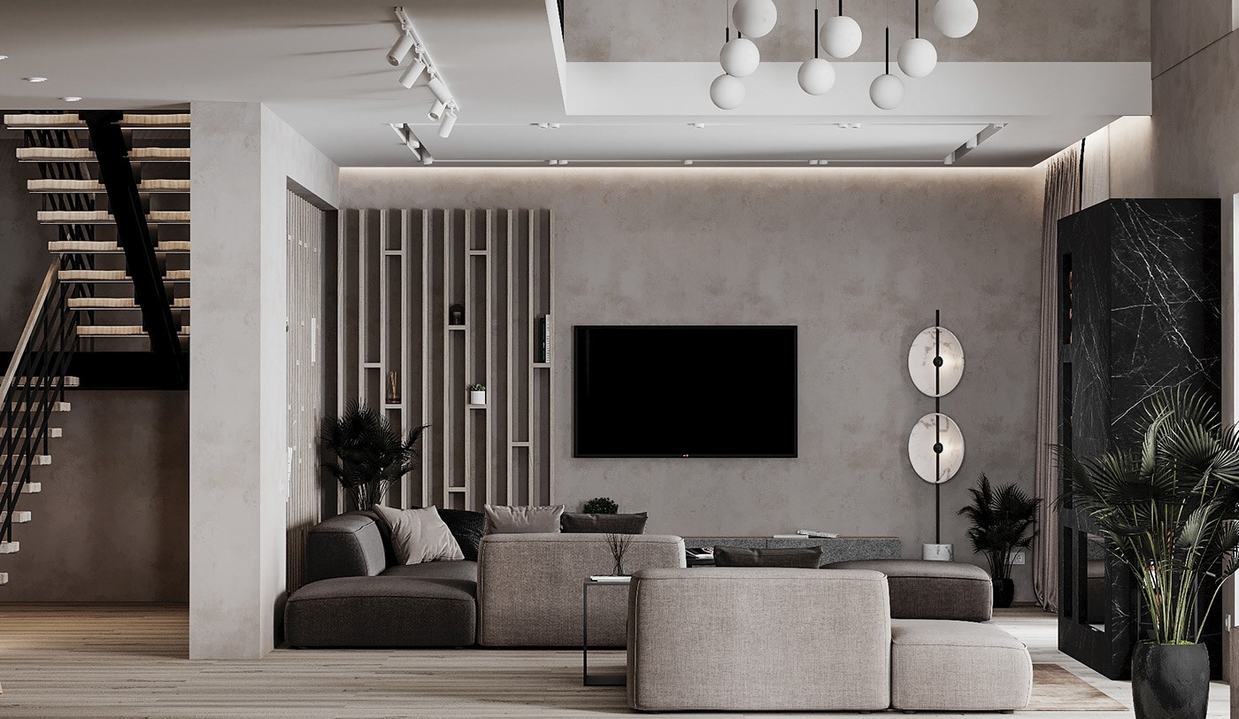 高级灰色系别墅设计 简约自然 超有格调！-11