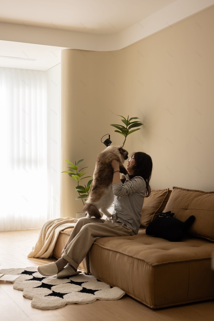 80㎡小户型超暖超温馨“喵星人”之家丨大斌空间-0