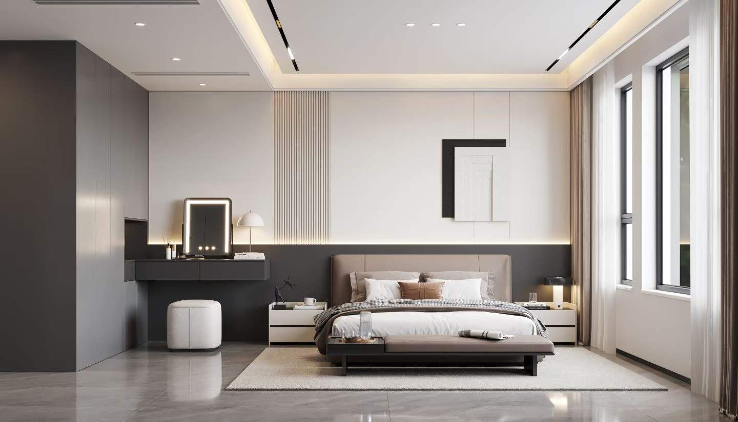 轻奢现代风格客餐厅效果图表现-4