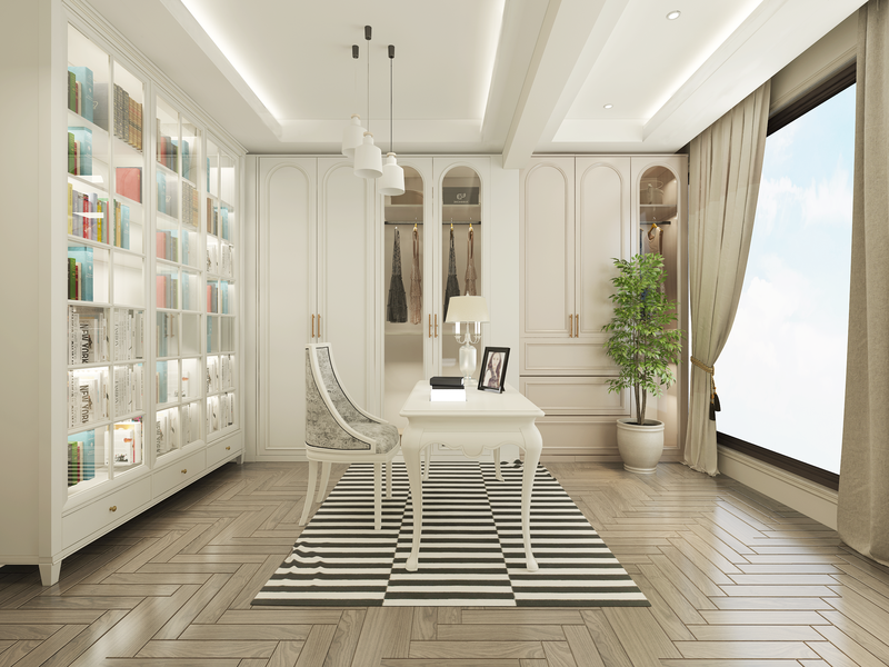 浪漫简约法式白色系一二层空间设计-27